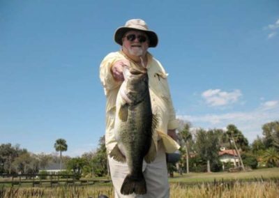 Bass fisherman with catch