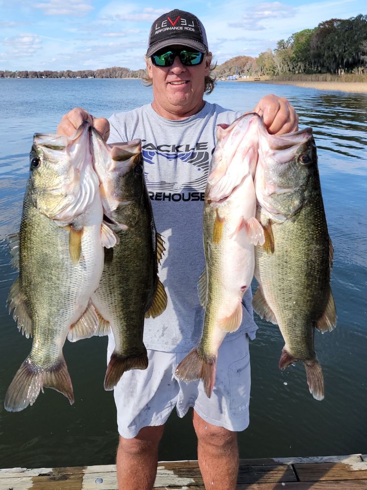 Rodney Marks with four bass caught in one day